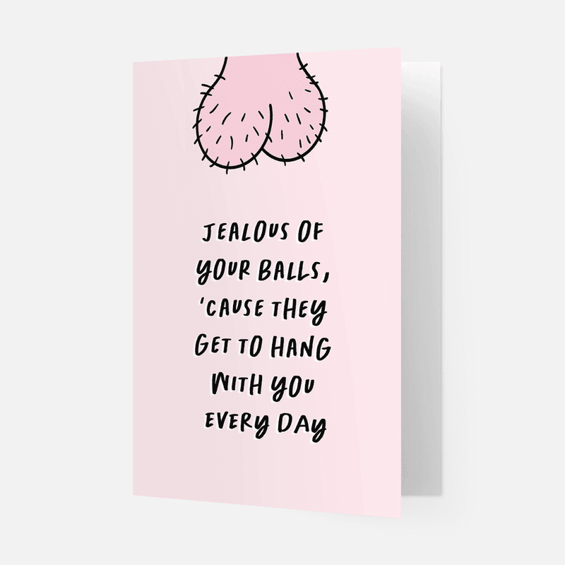 Jealous Balls Gratulasjonskort